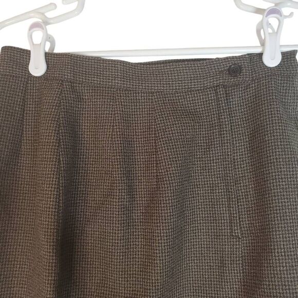Collectible Gold By Giorgio Sant Angelo Pleated 100% Wool Skirt Brown Size 10 - Picture 5 of 11